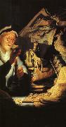 REMBRANDT Harmenszoon van Rijn The Moneychanger (detail) dry oil painting on canvas